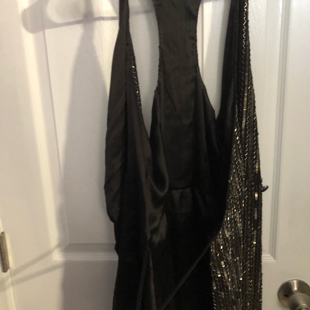 Parker Black Sequin/Beaded Cocktail Silk Dress - Picture 16 of 16